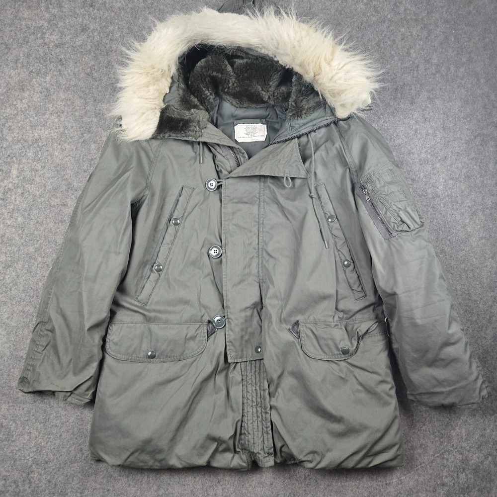 Vintage 80s Parka Extreme Cold Weather Type N-3B Size M Greenbrier Talon Zip